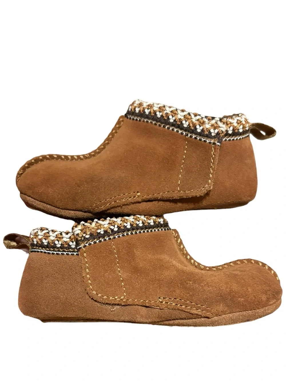 UGG Baby Tasman Slippers Chestnut Suede Shearling Size 4/5 Infant